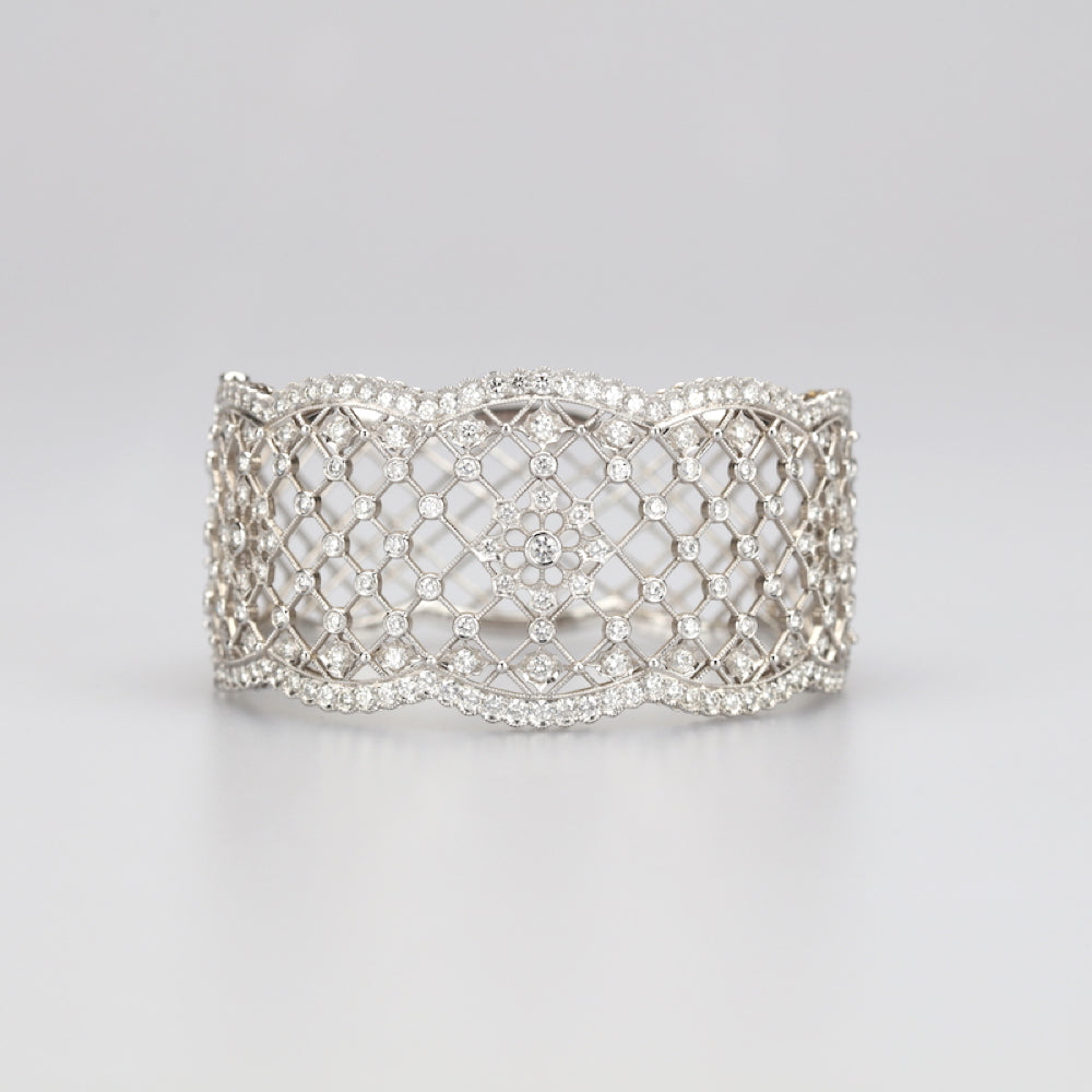 Classic White Gold Diamond Bangle