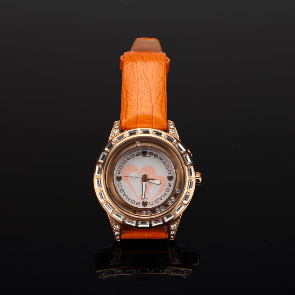 Orange strap watch